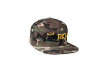Load image into Gallery viewer, Snapback Hat - Camo (Black &amp; Gold Logo)
