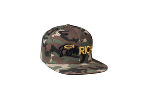 Snapback Hat - Camo (Black & Gold Logo)